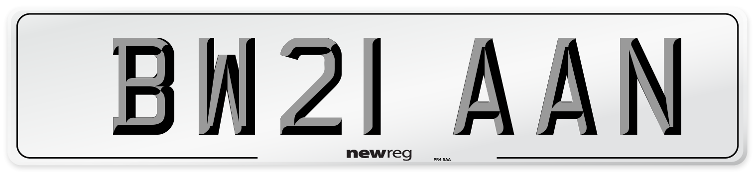 BW21 AAN Number Plate from New Reg
